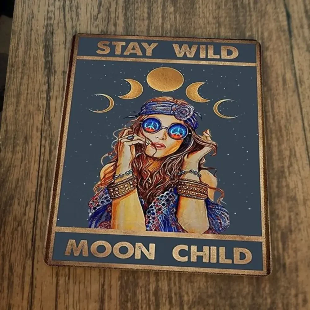 Stay Wild Moon Child‎ Hippie Girl Mouse Pad